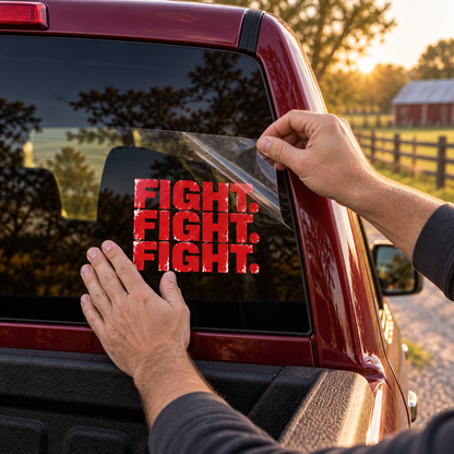 Fight. Fight. Fight. — applying the decal