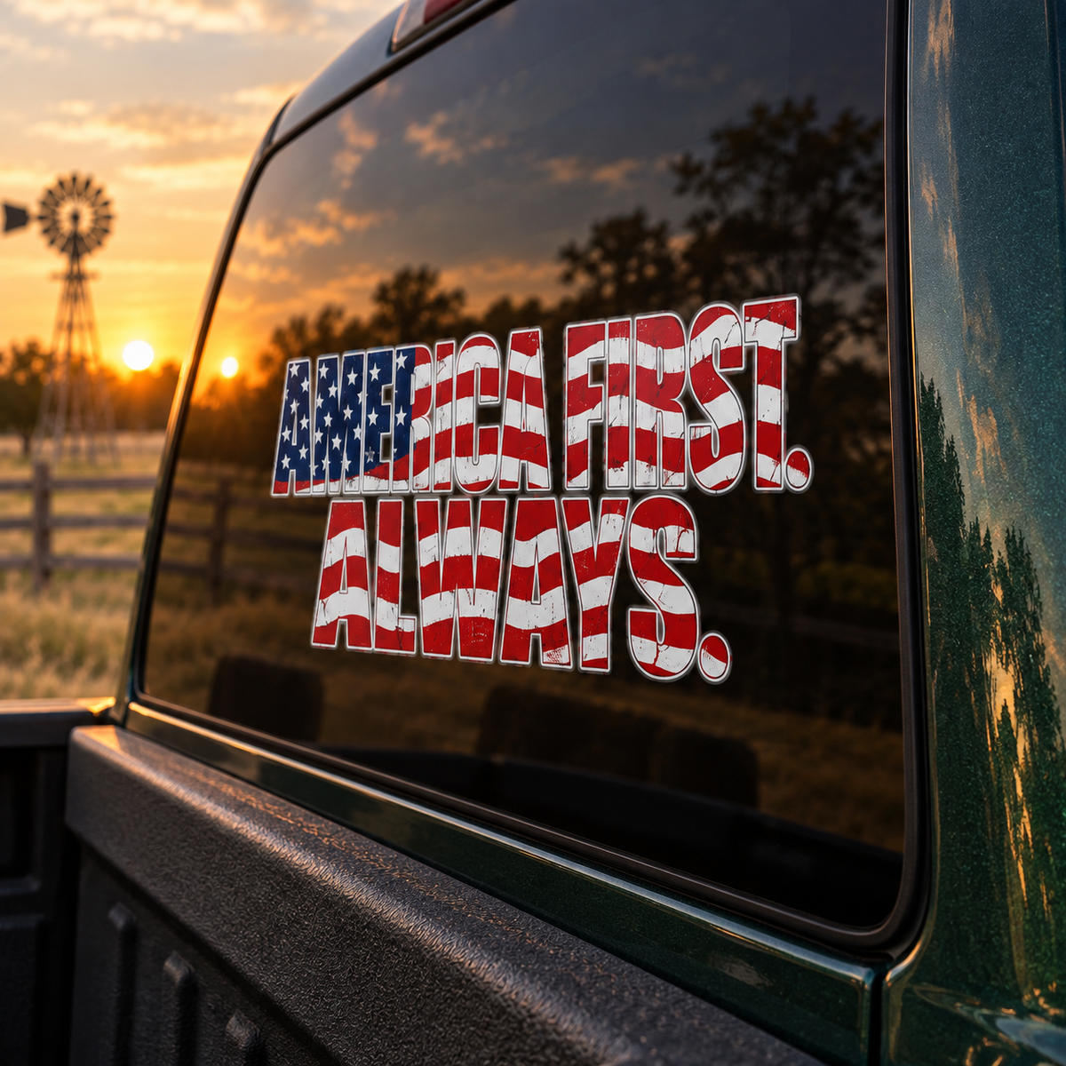 America First. Always. — close-up, right