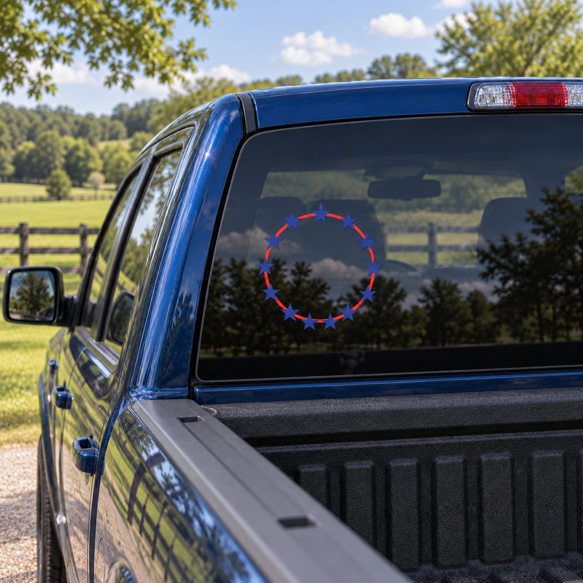 Betsy Ross Star Circle — rear window, left