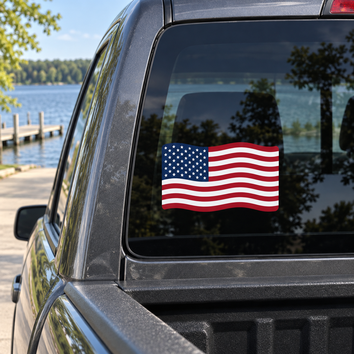 USA Flag — close-up, left