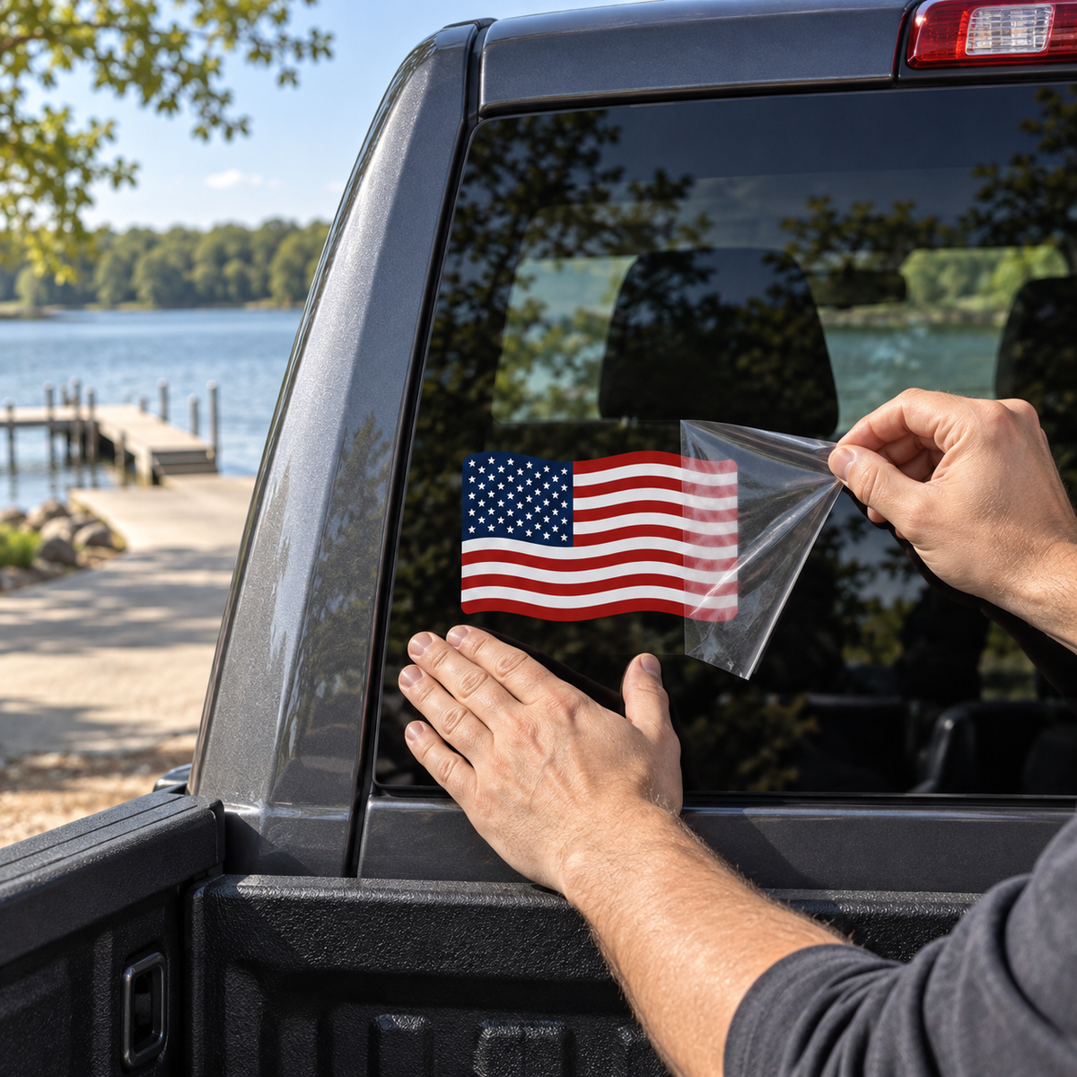 USA Flag — applying the decal