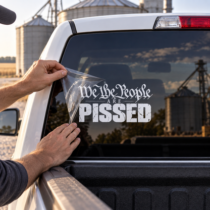 We the People Are Pissed — applying the decal