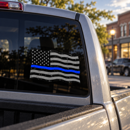 Blue Stripe Flag — close-up, right