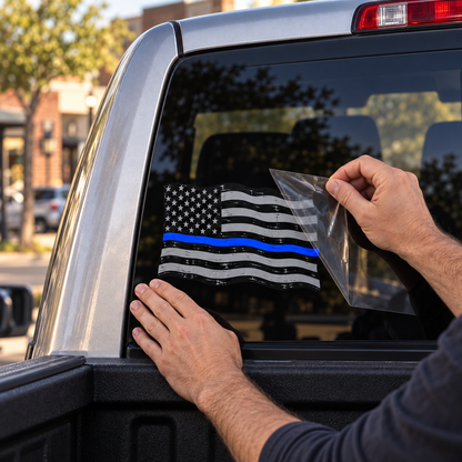 Blue Stripe Flag — applying the decal
