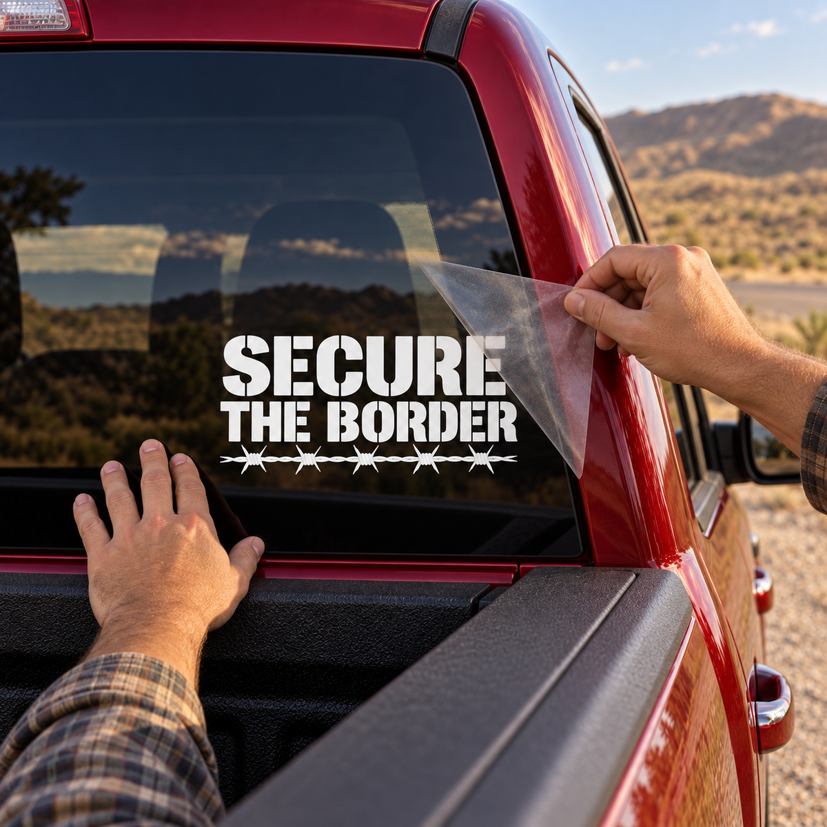 Secure the Border — applying the decal