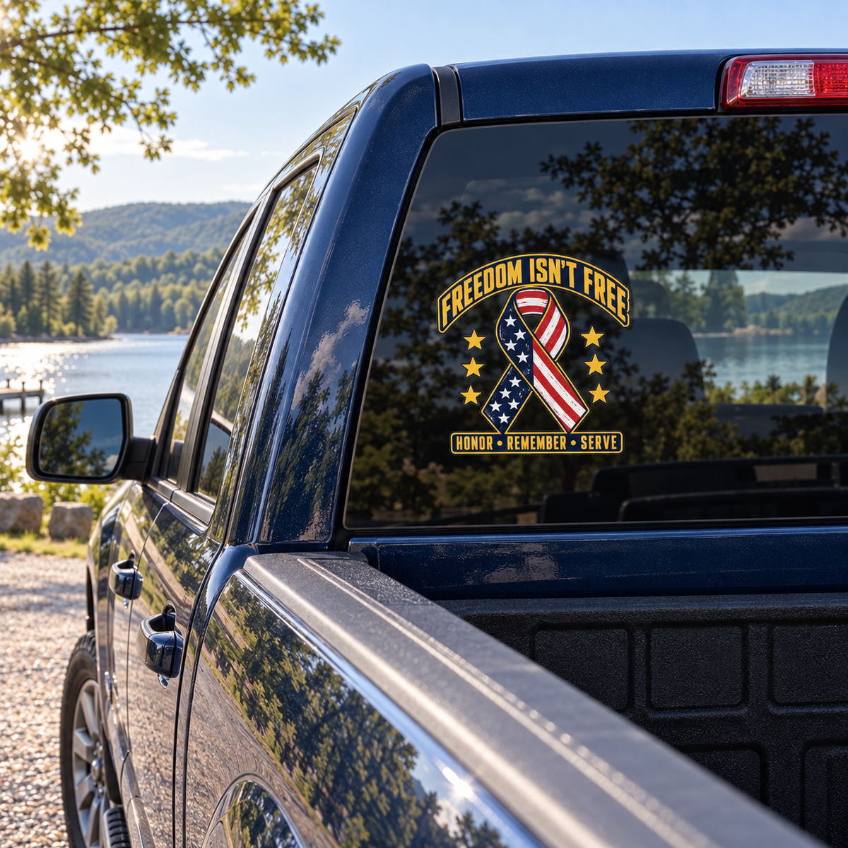 Freedom Isn't Free — rear window, left