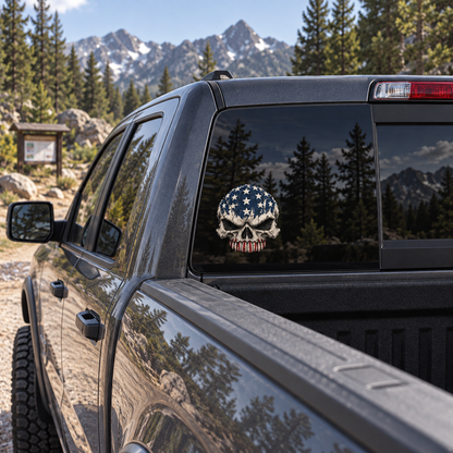 Flag Skull — rear window, left
