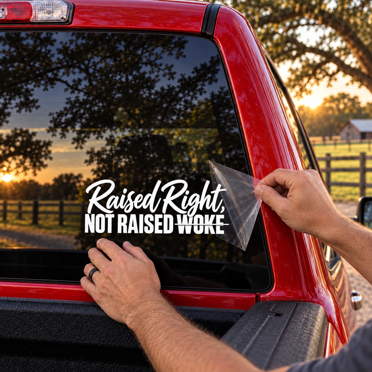Raised Right — applying the decal