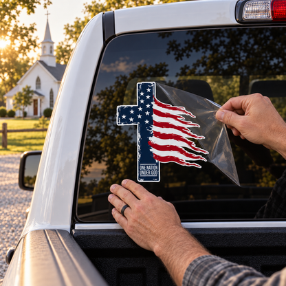 One Nation Under God — applying the decal