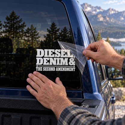 Diesel, Denim & The Second Amendment — applying the decal